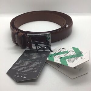 NWT Mio Marino Cllase Mens Belt Leather Size 36” Prong Buckle Burnt Umber Dual R